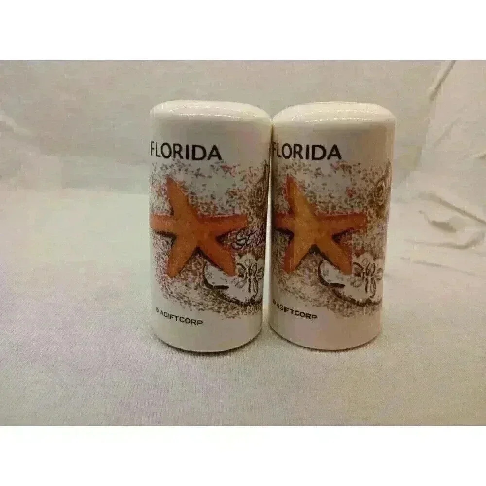 VINTAGE ST. AUGUSTINE FLORIDA SEA SOUVENIR SALT AND PEPPER SHAKERS COLLECTABLE
